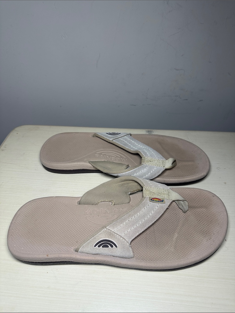 Rainbow Women’s Beige light tan Dual-Tone Comfort Flip Flops - Picture 4 of 7